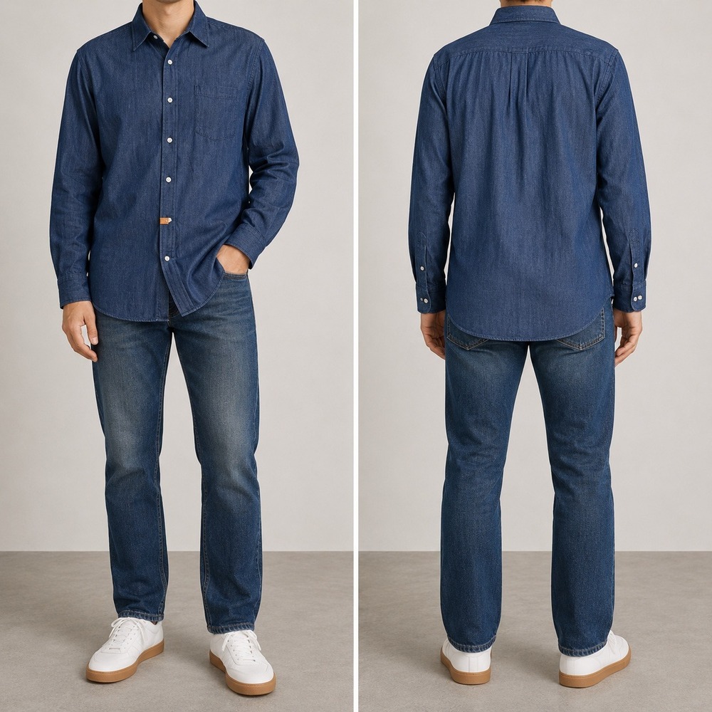 Claiborne Mens Dress Shirt Medium Blue Cotton Long Sleeve Button Down Pocket